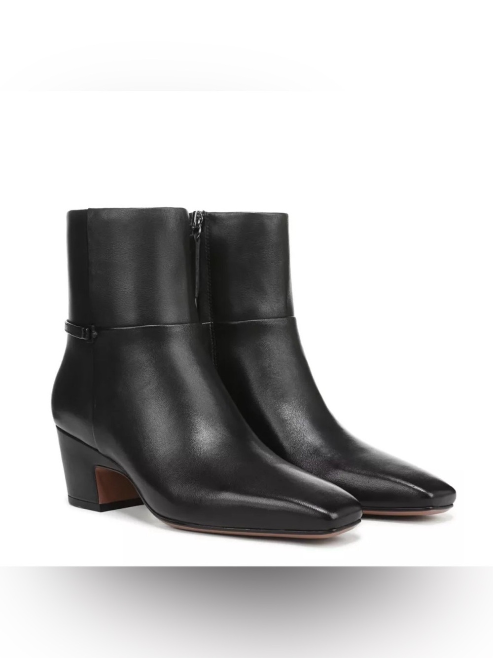 Franco Sarto Saydie Black Leather Ankle Boots Size 6.5